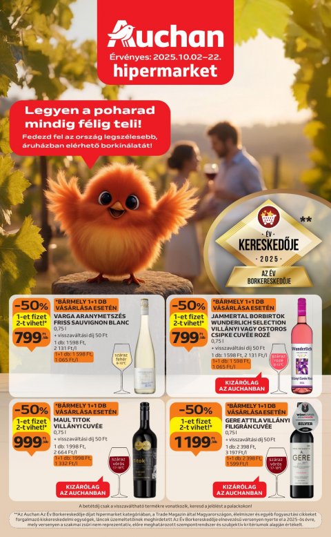 AUCHAN Hipermarket Bor akciós újság od 2. 10. 2025 do 22. 10. 2025