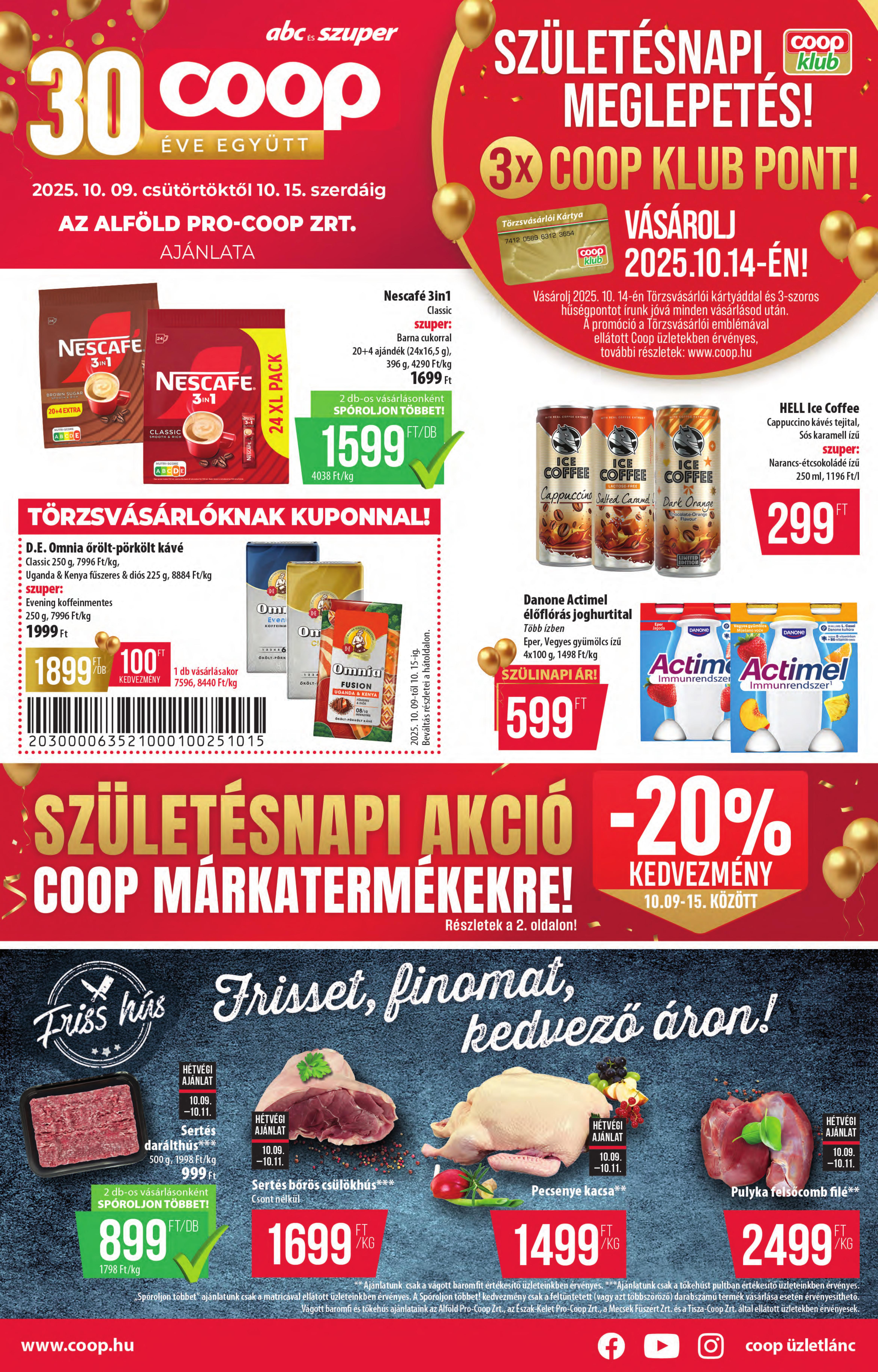 COOP Alföld akciós újság od 9. 10. 2025 do 15. 10. 2025