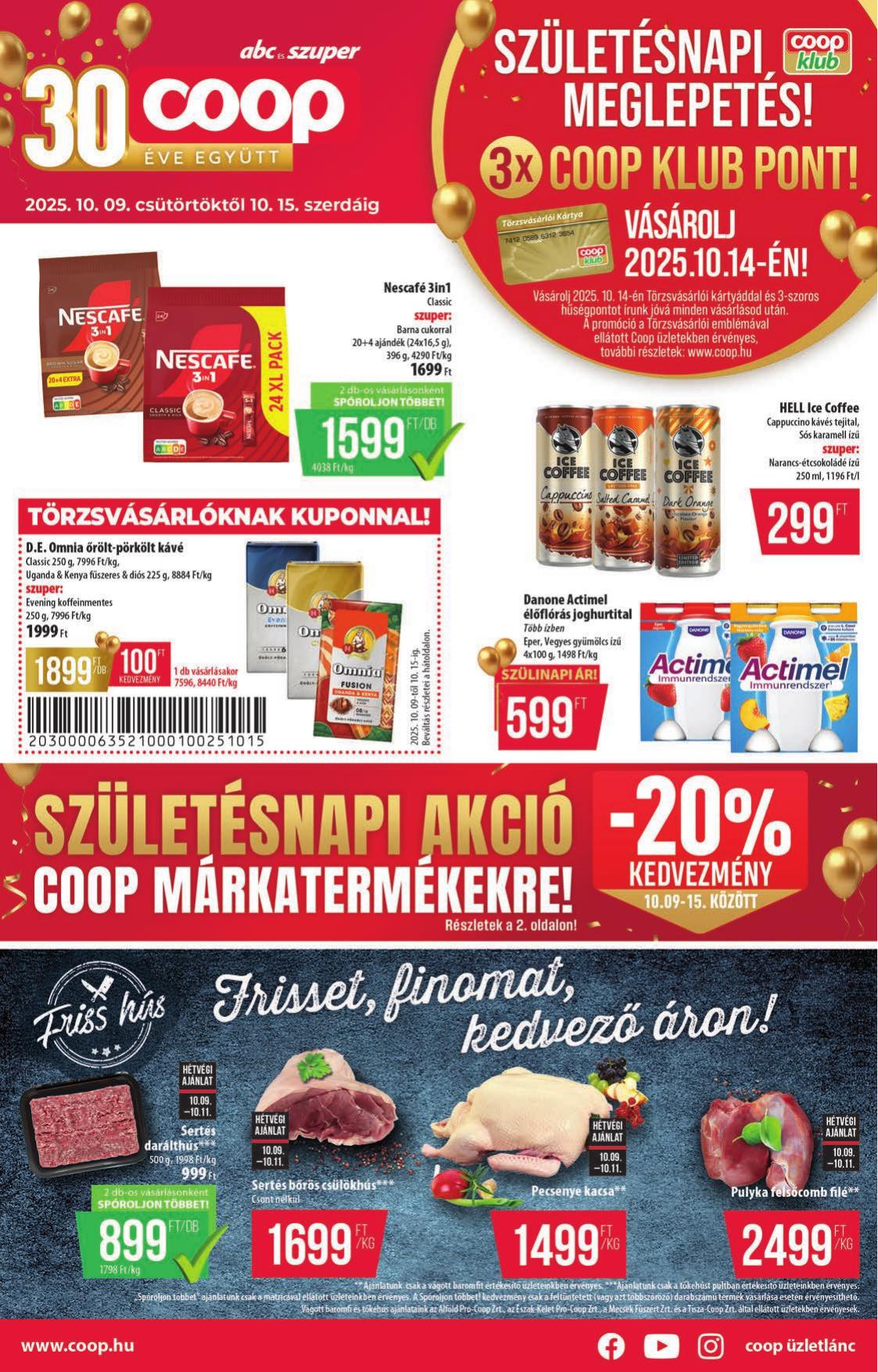 COOP Országos akciós újság od 9. 10. 2025 do 15. 10. 2025