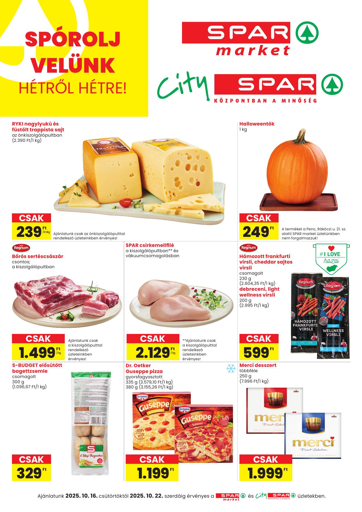 SPAR Market és City Spar akciós újság od 16. 10. 2025 do 22. 10. 2025