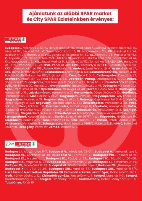 SPAR Market és City Spar akciós újság