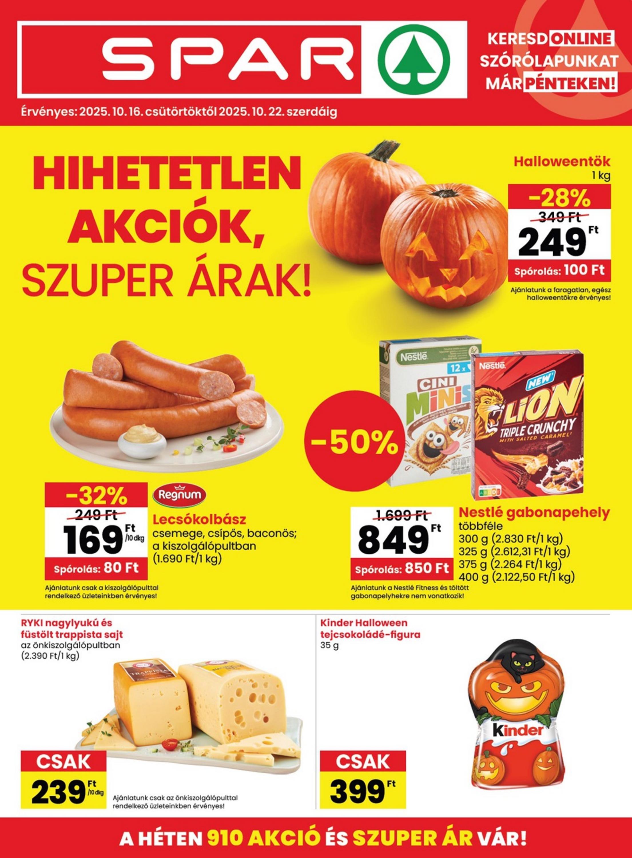 SPAR akciós újság od 16. 10. 2025 do 22. 10. 2025