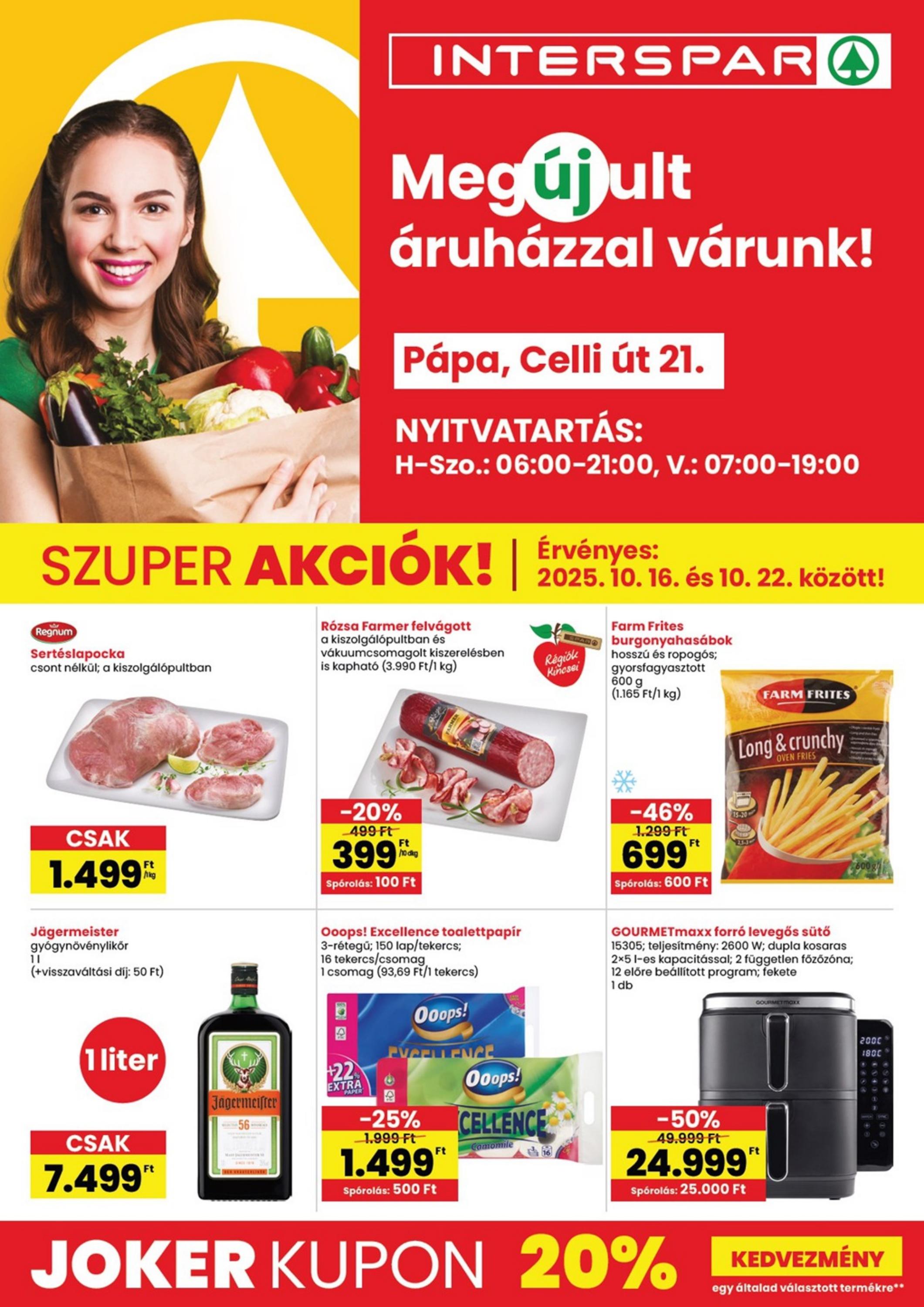 INTERSPAR Pápa megújulás akciós újság od 16. 10. 2025 do 22. 10. 2025
