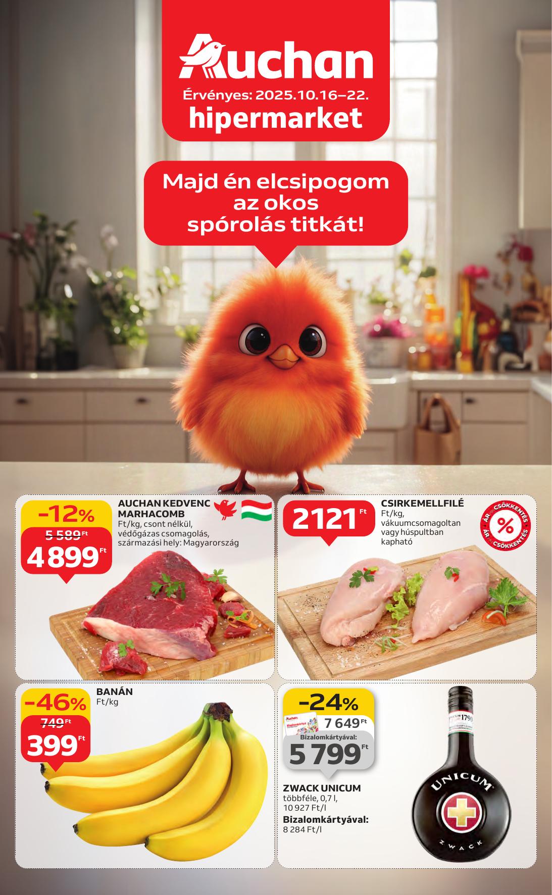 AUCHAN Hipermarket akciós újság od 16. 10. 2025 do 22. 10. 2025