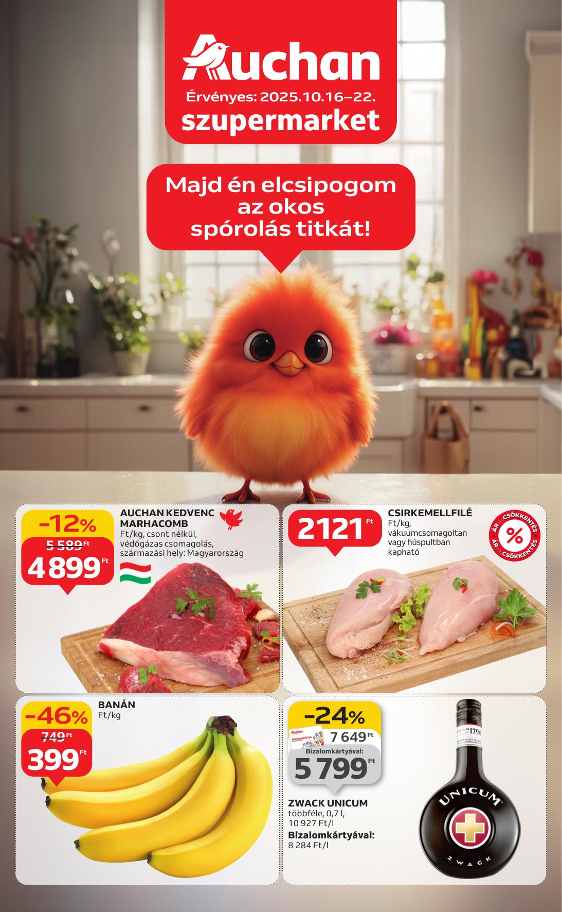 AUCHAN Szupermarket akciós újság od 16. 10. 2025 do 22. 10. 2025