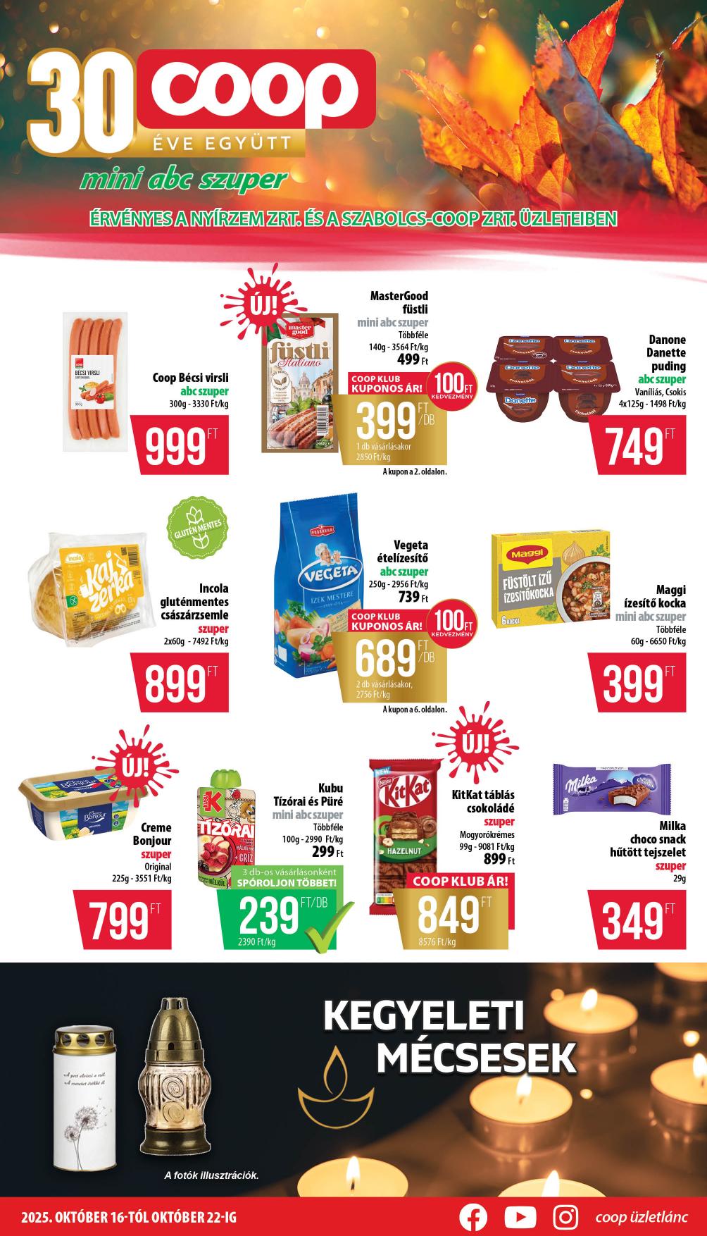 COOP Nyírzem akciós újság od 16. 10. 2025 do 22. 10. 2025