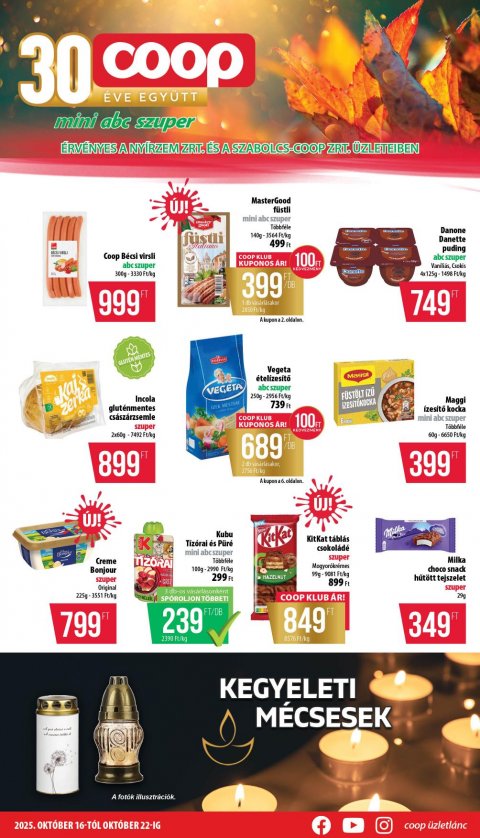 COOP Nyírzem akciós újság od 16. 10. 2025 do 22. 10. 2025