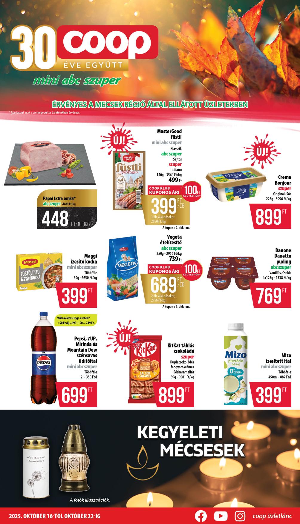 COOP Mecsek akciós újság od 16. 10. 2025 do 22. 10. 2025