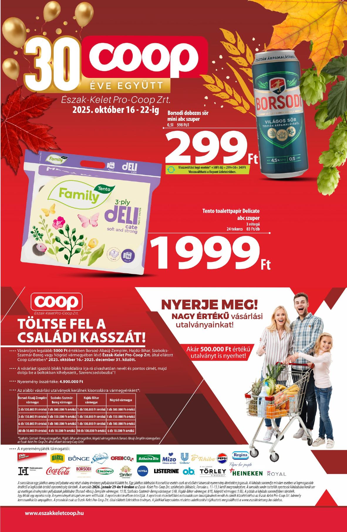 COOP Észak-Kelet akciós újság od 16. 10. 2025 do 22. 10. 2025