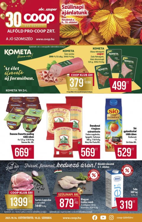 COOP Alföld akciós újság od 16. 10. 2025 do 22. 10. 2025