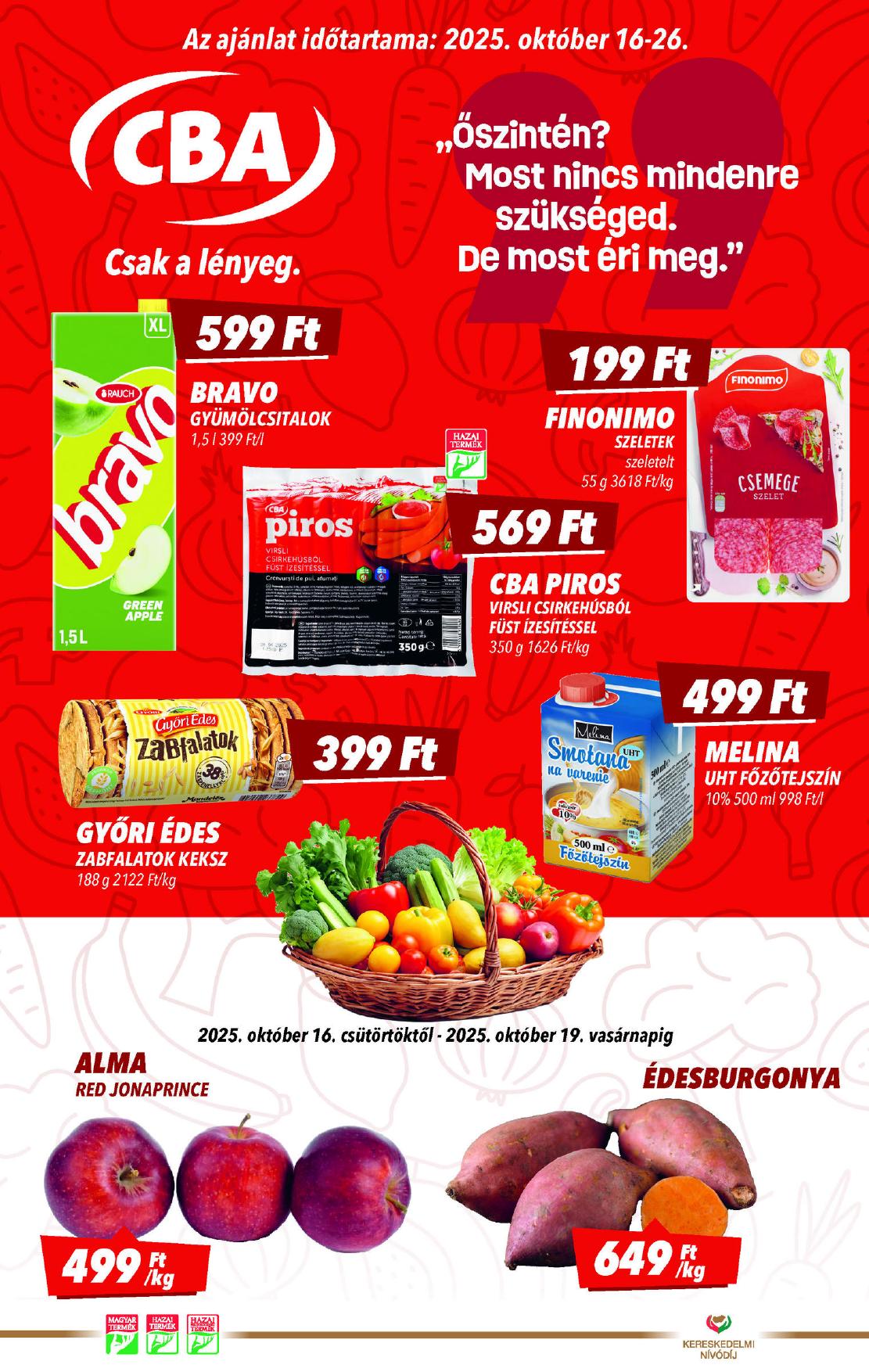 CBA akciós újság od 16. 10. 2025 do 26. 10. 2025