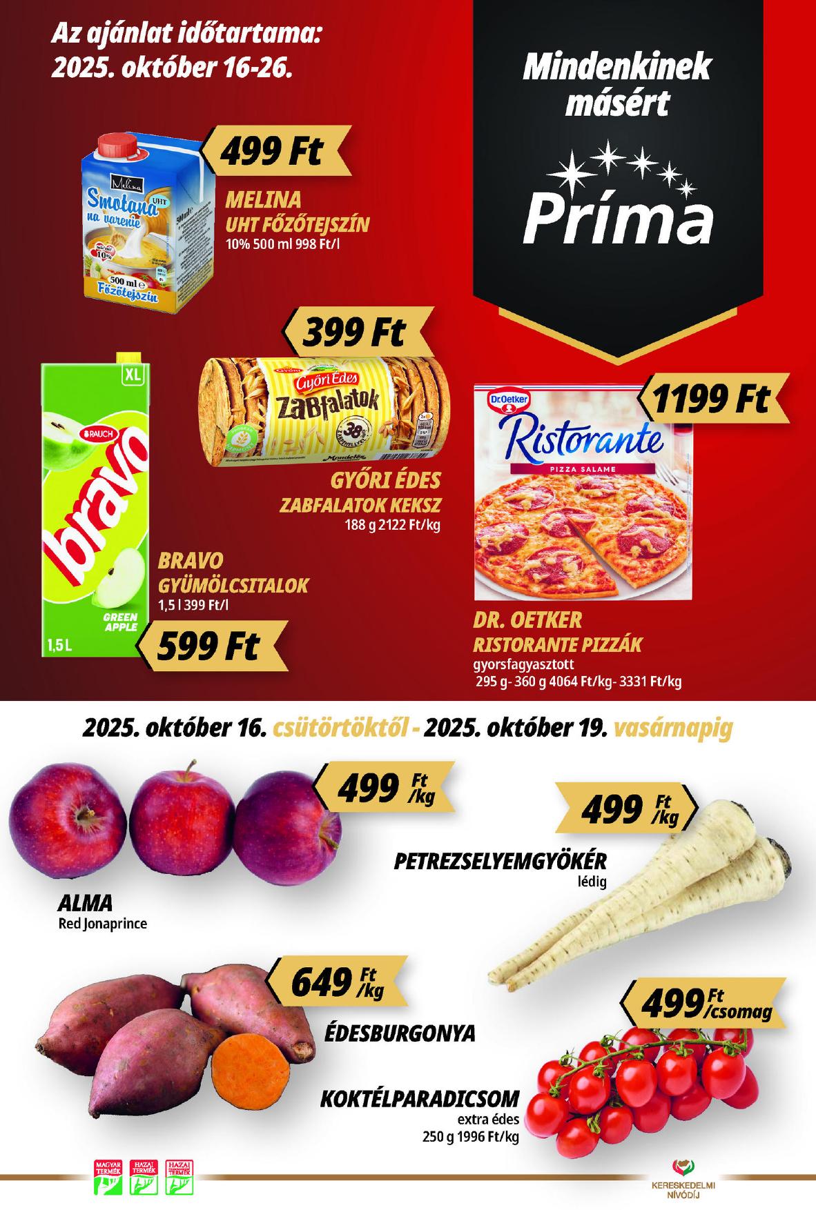 CBA Príma akciós újság od 16. 10. 2025 do 26. 10. 2025