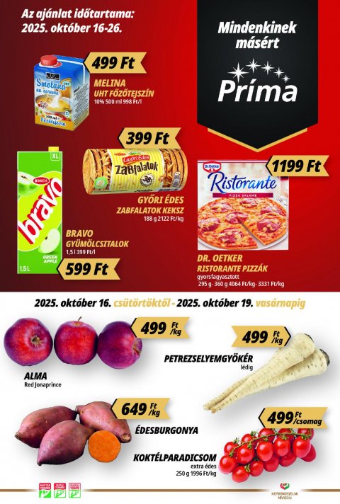 CBA Príma akciós újság od 16. 10. 2025 do 26. 10. 2025