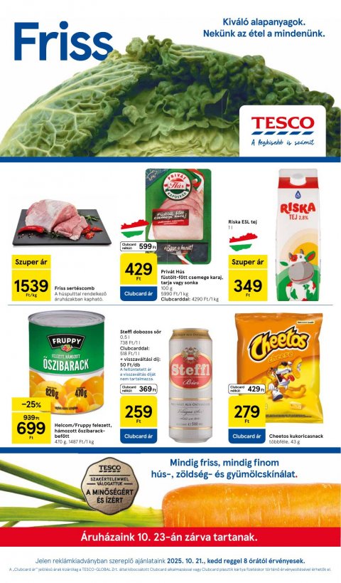 TESCO Szupermarket akciós újság od 21. 10. 2025 do 29. 10. 2025