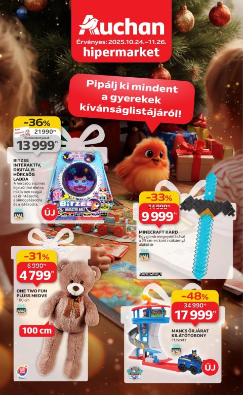 AUCHAN Hipermarket Karácsonyi játék akciós újság od 23. 10. 2025 do 26. 11. 2025
