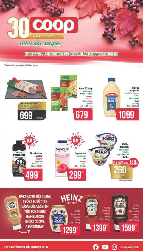 COOP Mecsek akciós újság od 24. 10. 2025 do 29. 10. 2025