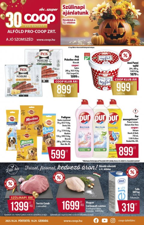 COOP Alföld akciós újság od 24. 10. 2025 do 29. 10. 2025