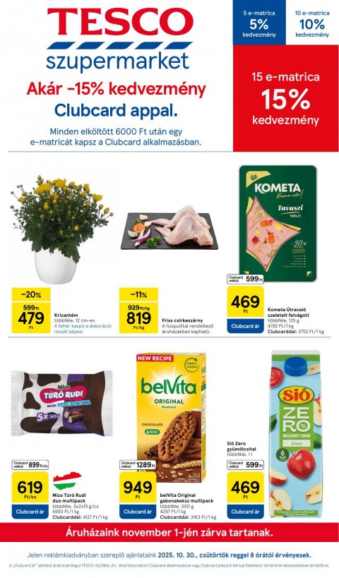 TESCO Szupermarket akciós újság od 30. 10. 2025 do 5. 11. 2025