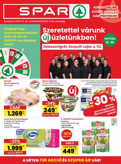 SPAR Zalaszentgrót akciós újság od 30. 10. 2025 do 5. 11. 2025