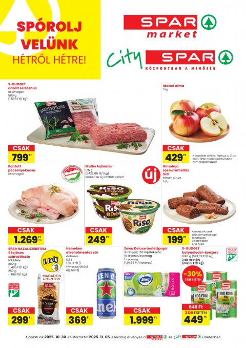 SPAR Market és City Spar akciós újság od 30. 10. 2025 do 5. 11. 2025