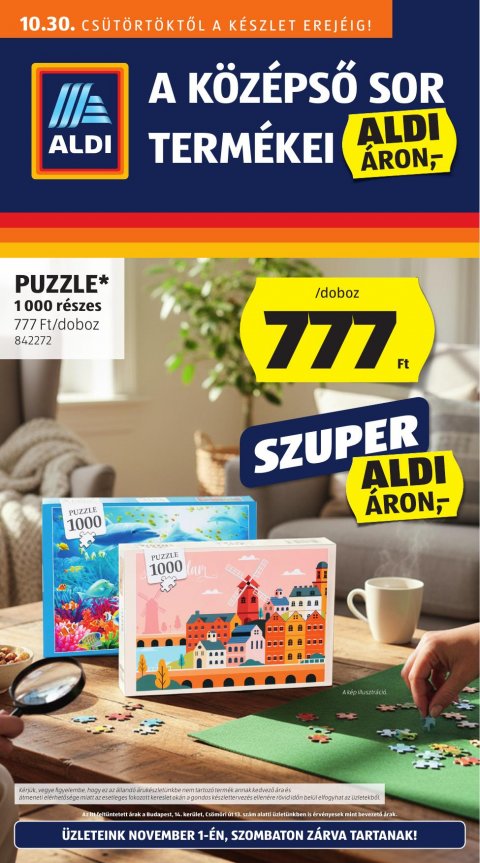 ALDI Középső sor akciós újság od 30. 10. 2025 do 30. 10. 2025