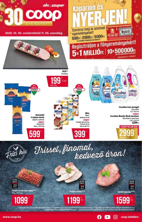 COOP Országos akciós újság od 30. 10. 2025 do 5. 11. 2025