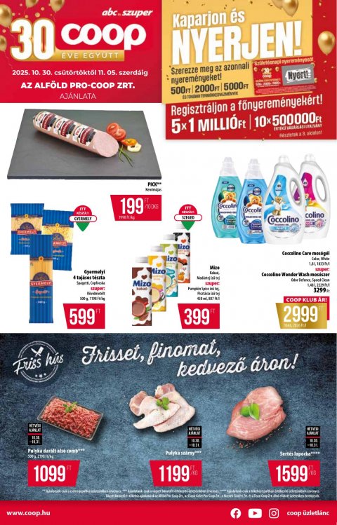 COOP Alföld akciós újság od 30. 10. 2025 do 5. 11. 2025