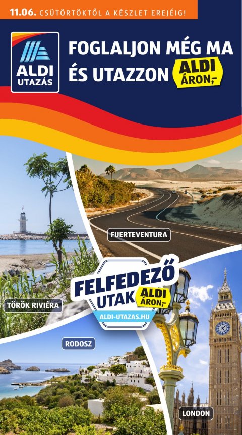 ALDI Utazás akciós újság od 6. 11. 2025 do 6. 11. 2025