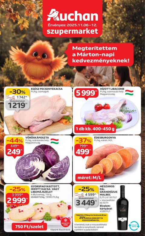 AUCHAN Szupermarket akciós újság od 6. 11. 2025 do 12. 11. 2025