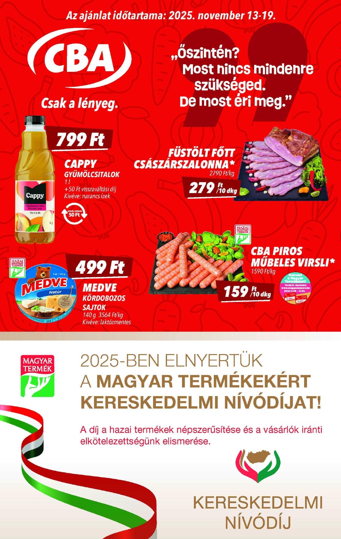 CBA akciós újság od 13. 11. 2025 do 19. 11. 2025