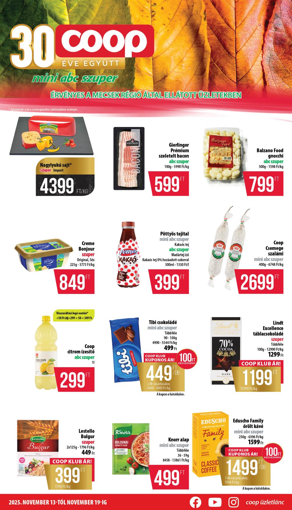 COOP Mecsek akciós újság od 13. 11. 2025 do 19. 11. 2025