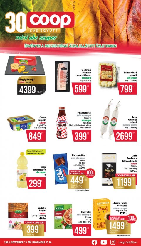 COOP Mecsek akciós újság od 13. 11. 2025 do 19. 11. 2025