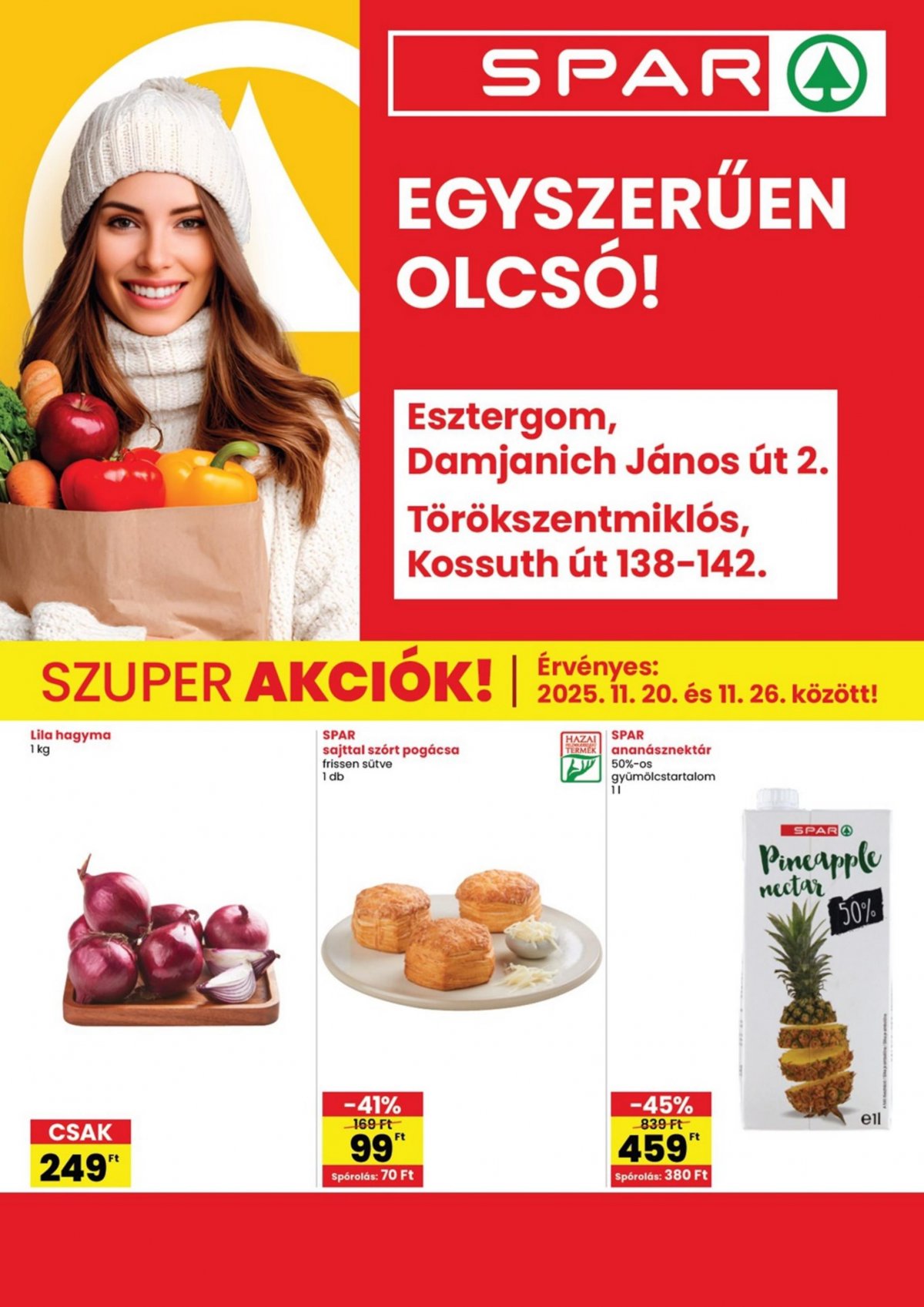 SPAR Esztergom, Törökszentmiklós megújulás akciós újság od 20. 11. 2025 do 26. 11. 2025