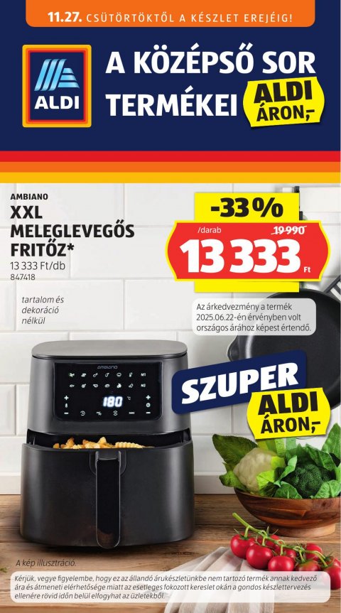 ALDI Középső sor akciós újság od 27. 11. 2025 do 27. 11. 2025