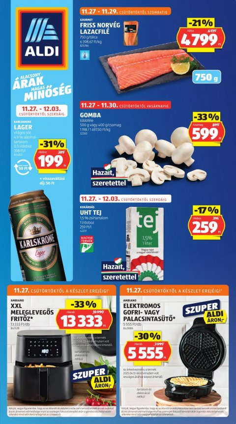 ALDI akciós újság od 27. 11. 2025 do 3. 12. 2025