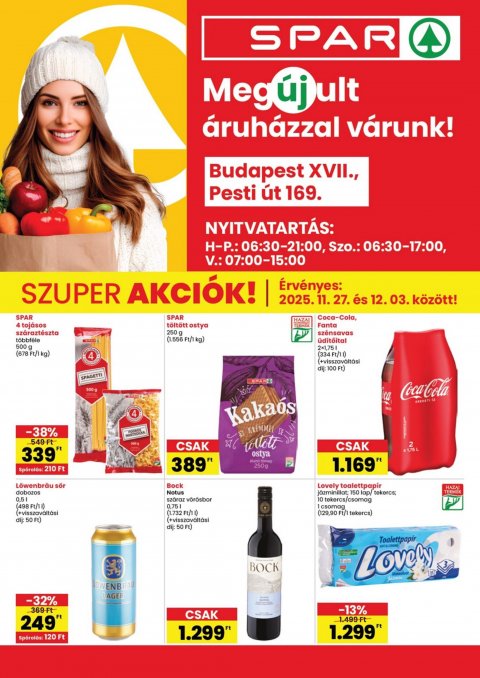 SPAR BP Pesti út megújulás akciós újság od 27. 11. 2025 do 3. 12. 2025