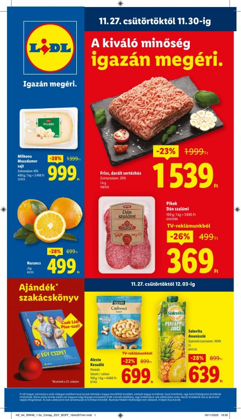 LIDL akciós újság od 27. 11. 2025 do 3. 12. 2025