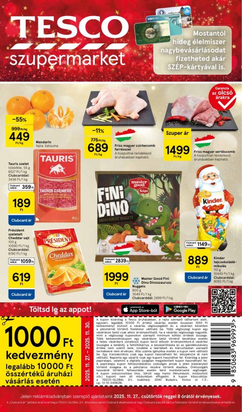 TESCO Szupermarket akciós újság od 27. 11. 2025 do 3. 12. 2025