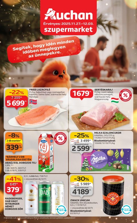AUCHAN Szupermarket akciós újság od 27. 11. 2025 do 3. 12. 2025