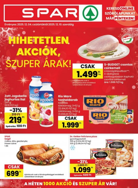 SPAR akciós újság od 4. 12. 2025 do 10. 12. 2025