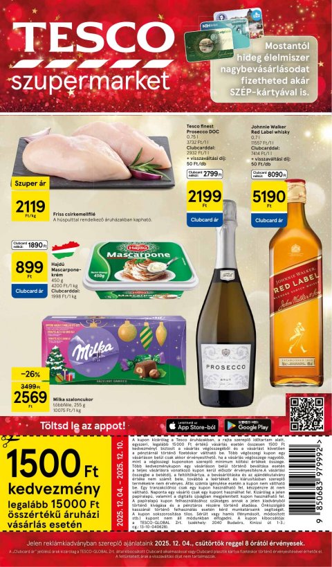 TESCO Szupermarket akciós újság od 4. 12. 2025 do 10. 12. 2025