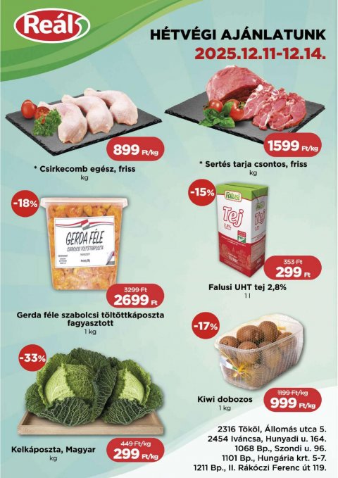 REAL Bevásárló hétvége akciós újság od 11. 12. 2025 do 14. 12. 2025