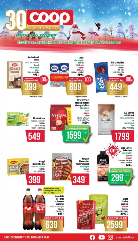 COOP Nyírzem akciós újság od 11. 12. 2025 do 17. 12. 2025