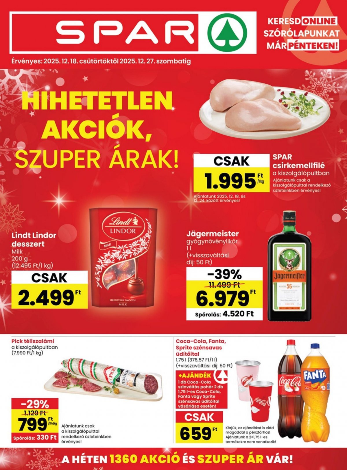 SPAR akciós újság od 18. 12. 2025 do 27. 12. 2025