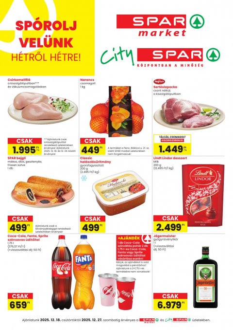 SPAR Market és City Spar akciós újság od 18. 12. 2025 do 27. 12. 2025
