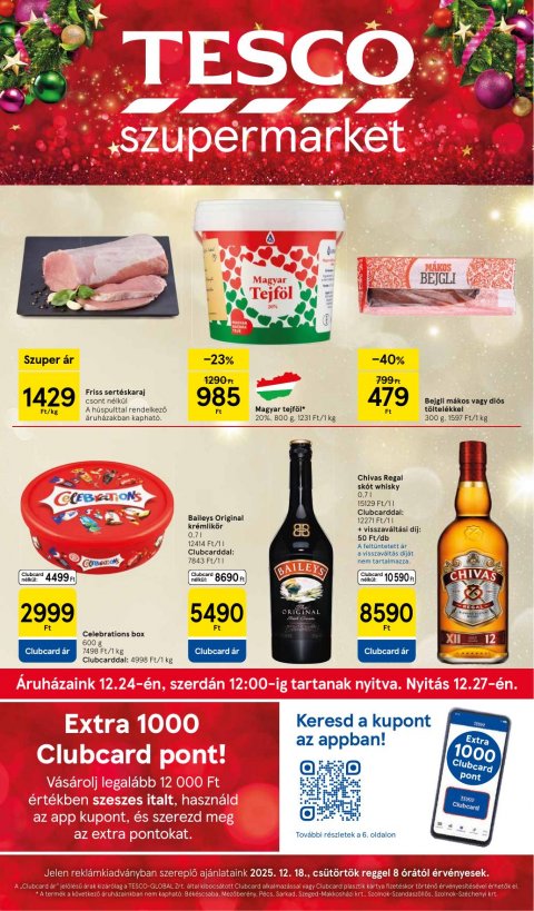 TESCO Szupermarket akciós újság od 18. 12. 2025 do 24. 12. 2025