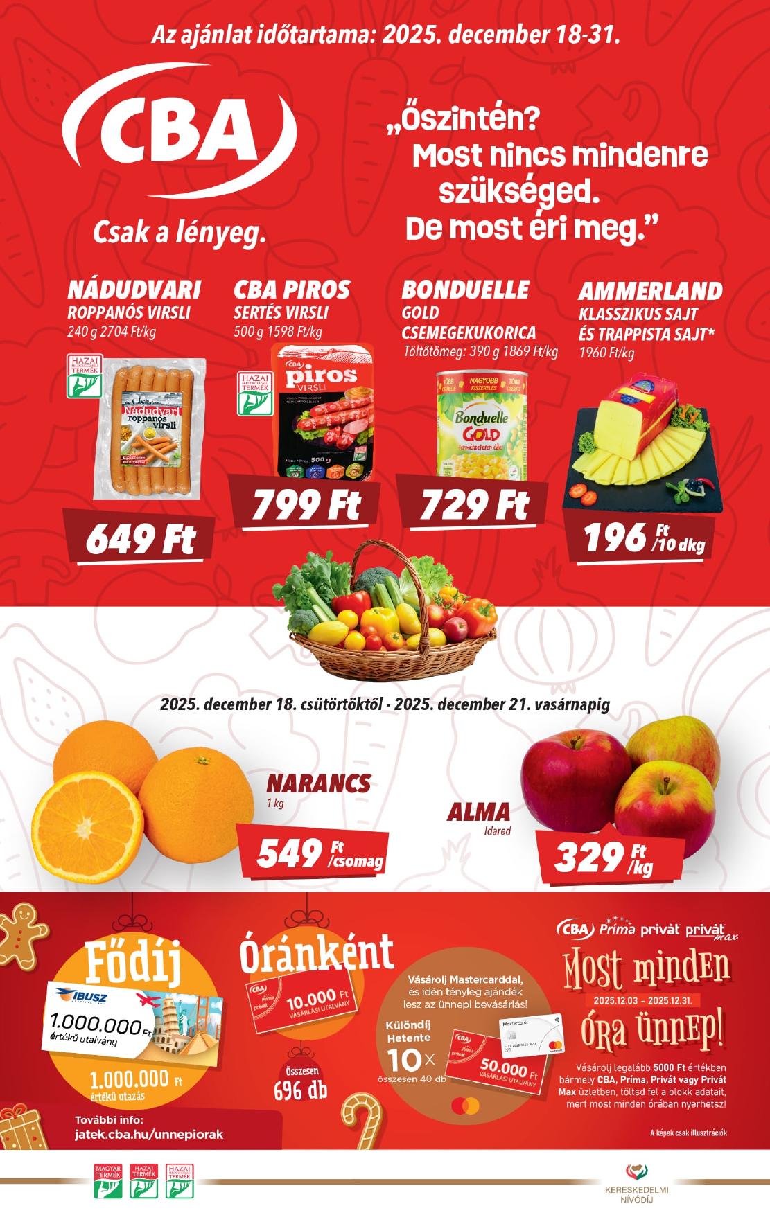 CBA akciós újság od 18. 12. 2025 do 31. 12. 2025