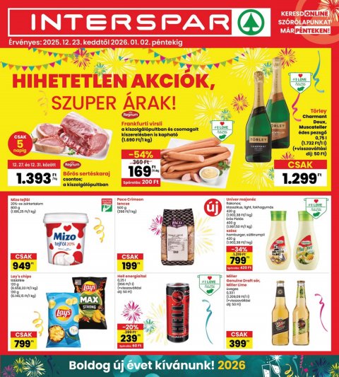 INTERSPAR akciós újság od 23. 12. 2025 do 2. 1. 2026