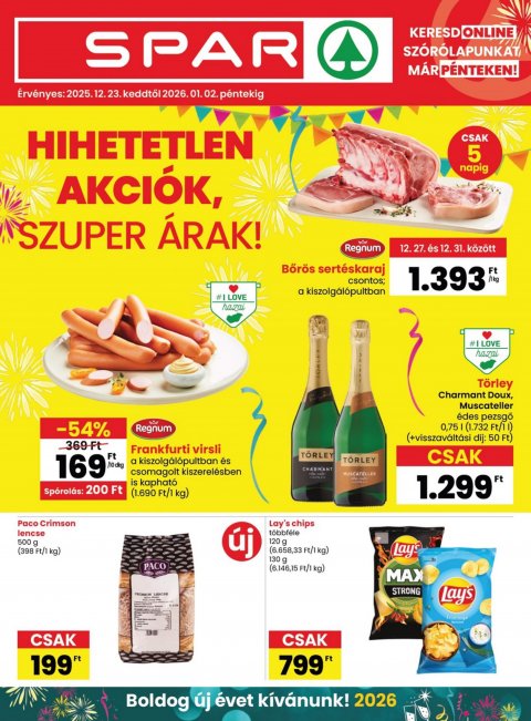 SPAR akciós újság od 23. 12. 2025 do 2. 1. 2026