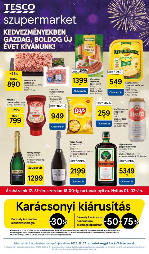 TESCO Szupermarket akciós újság od 27. 12. 2025 do 31. 12. 2025